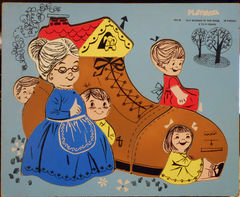 Old Woman in the Shoe Puzzle © 1960s Playskool #185-15